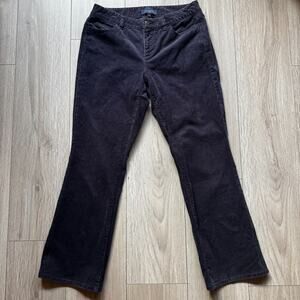 Talbots Pants Sz 10 Navy Corduroy Petites Straight Leg Academia Preppy Curvy